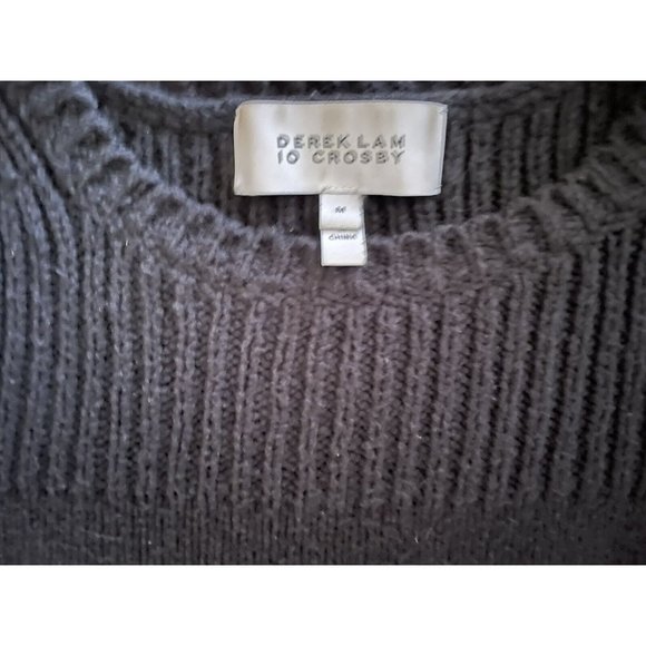 Derek Lam 10 Crosby Women's Black Crochet Sleeve‎ Pullover Sweater Black Medium - Picture 3 of 5